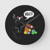 WAS ! Osternkatze Runde Wanduhr (Vorderseite)