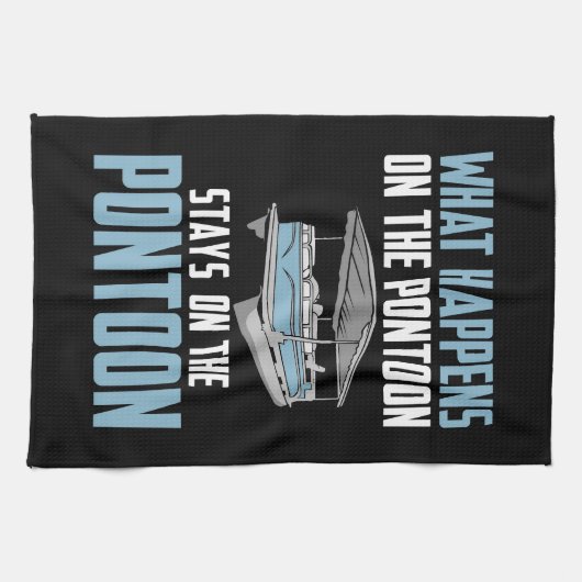 Was passiert auf dem Pontoon? Geschirrtuch (Horizontal)