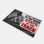 Was passiert auf der Track Mat, Racing Fußmatte (Schrägansicht)