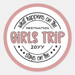 Was passiert auf Girls Trip Custom Girls Weekend Runder Aufkleber