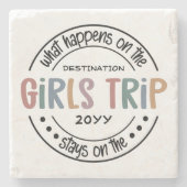 Was passiert auf Girls Trip Custom Girls Weekend Steinuntersetzer (Vorderseite)