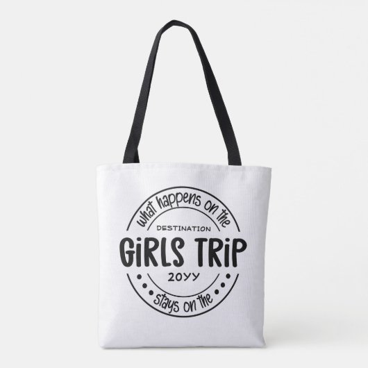 Was passiert auf Girls Trip Custom Girls Weekend Tasche (Rückseite)