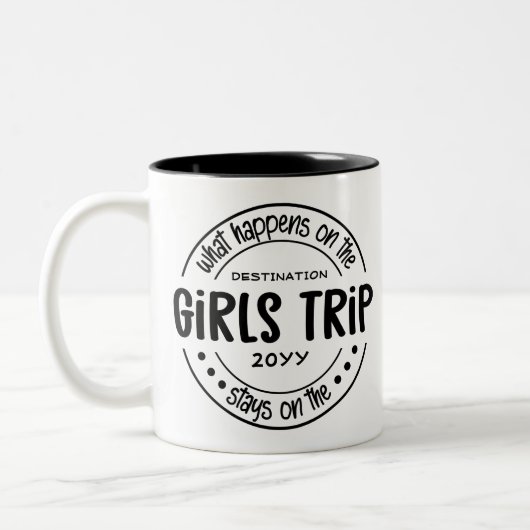 Was passiert auf Girls Trip Custom Girls Weekend Zweifarbige Tasse (Links)