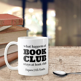 Was passiert bei Book Club Name Coffee Tasse