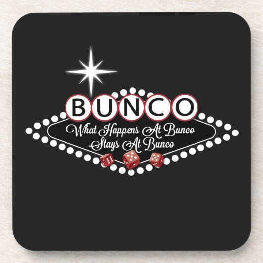 Was passiert bei Bunco Bleibe bei Bunco Fun Getränkeuntersetzer (Vorderseite)