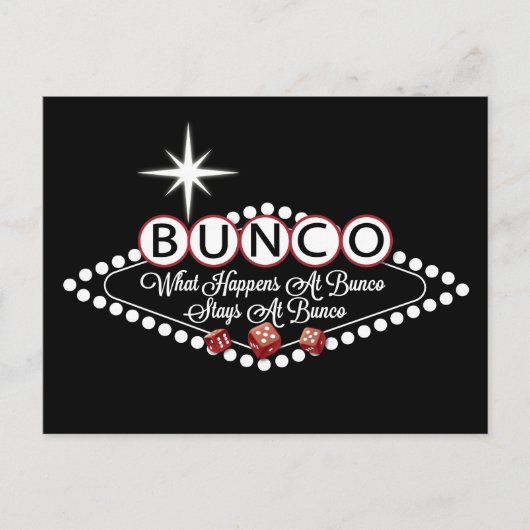 Was passiert bei Bunco Bleibe bei Bunco Fun Postkarte (Vorderseite)