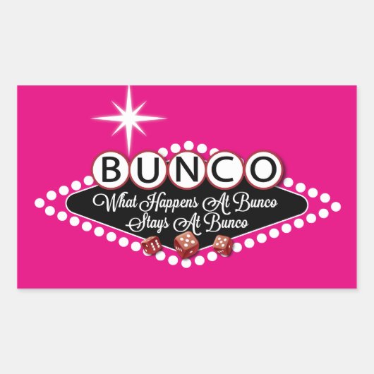 Was passiert bei Bunco Bleibe bei Bunco Fun Rechteckiger Aufkleber (Vorderseite)