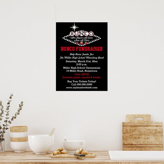 Was passiert bei Bunco Fundraiser? Poster (Küche)