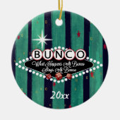 Was passiert bei Bunco Holiday Stripe Keramik Ornament (Vorne)