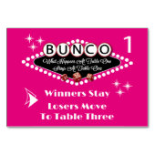 Was passiert bei Bunco Table Card #1? Tischnummer (Vorderseite)