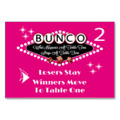 Was passiert bei Bunco Table Card #2? Tischnummer (Rückseite)