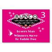 Was passiert bei Bunco Table Card #3? Tischnummer (Rückseite)