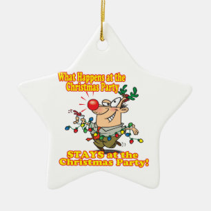 Was passiert bei Weihnachten Party bleibe Keramikornament