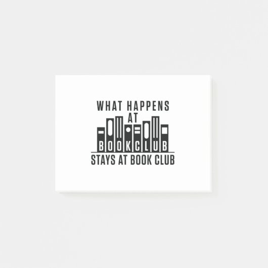 Was passiert im Book Club Bleibe im Book Club Post-it Klebezettel (Vorderseite)