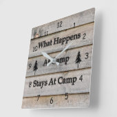 Was passiert im Lager bleibe? Quadratische Wanduhr (Winkel)