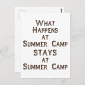 Was passiert im Sommerlager? Postkarte (Vorne/Hinten)