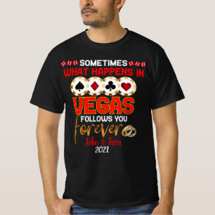 Was passiert im Vegas-Jubiläum Verheiratetes Paar T-Shirt