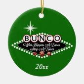 Was passiert in der Bunco Round? Keramikornament (Vorne)
