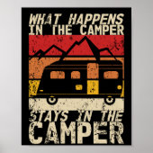 Was passiert in der Camper Caravan Camping Retro Poster (Vorne)