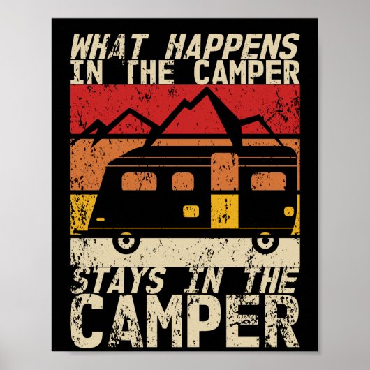 Was passiert in der Camper Caravan Camping Retro Poster (Vorne)