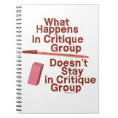 Was passiert in der Kritique Group Snarky Autor Notizblock (Vorderseite)