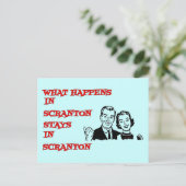 Was passiert in Scranton Postkarte (Stehend Vorderseite)