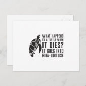 Was passiert mit einem Geschenk von Schildkrötensc Postkarte (Vorne/Hinten)