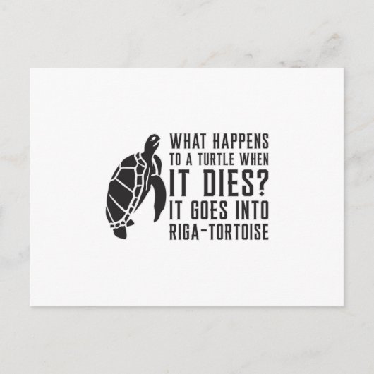 Was passiert mit einem Geschenk von Schildkrötensc Postkarte (Vorderseite)