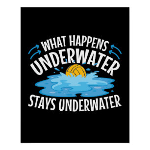 Was passiert unter Wasser Funny Water Polo Poster