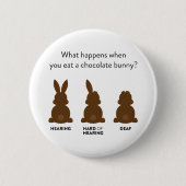 Was passiert, wenn du einen Schokoladenhasen isst? Button (Vorderseite)