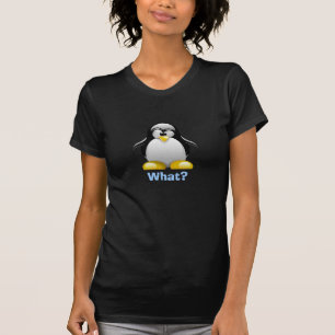 Was? Pinguin (das Blau der Frauen überlagert) T-Shirt