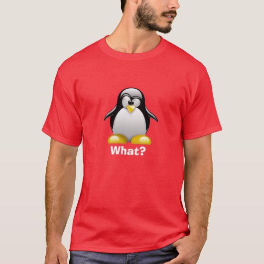 Was? Pinguin (das Rot der Männer) T-Shirt (Vorderseite)