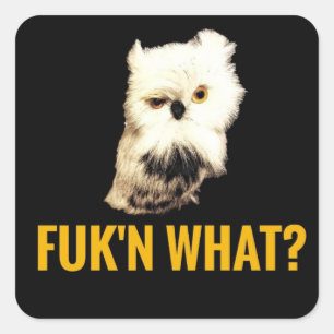 Was? Quadratischer Aufkleber