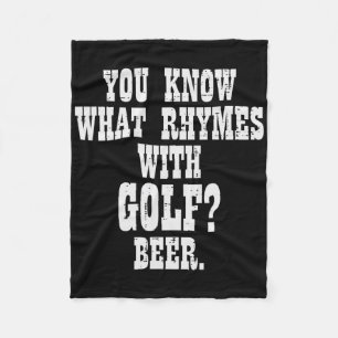 Was reimt sich auf Golf Bier Lustiger Golfspieler Fleecedecke