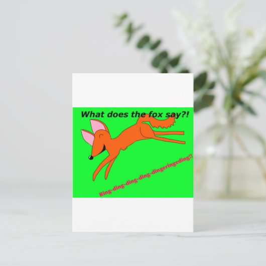 Was sagt der Fuchs? Postkarte (Stehend Vorderseite)
