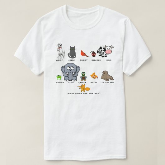 Was sagt der Fuchs? T-Shirt (Design vorne)