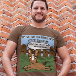 Was sagte das Pferd? Väter-Witze Lustiges Pferd T-Shirt