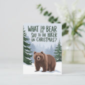 Was sagte der Bär zu wandern auf Weihnachten lusti Postkarte (Stehend Vorderseite)