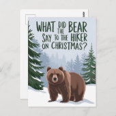 Was sagte der Bär zu wandern auf Weihnachten lusti Postkarte (Vorne/Hinten)