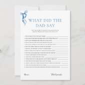 Was sagte der Vater Pastel Blue Bow Baby Dusche? Einladung (Vorderseite)