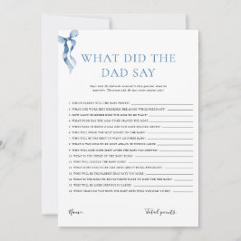 Was sagte der Vater Pastel Blue Bow Baby Dusche? Einladung