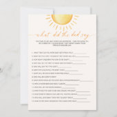 Was sagte der Vater Sonnenschein-Babydusche? Einladung (Vorderseite)