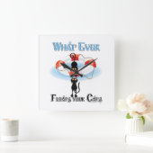 Was schwimmt bei Katzen 2 Quadratische Wanduhr (Zuhause)