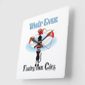 Was schwimmt bei Katzen 2 Quadratische Wanduhr (Winkel)