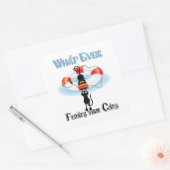 Was schwimmt bei Katzen 2 Quadratischer Aufkleber (Umschlag)