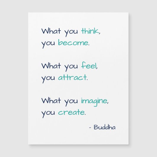 Was Sie denken, Sie werden zu einer inspirierenden Magnetkarte (Vorderseite)