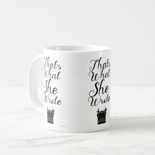 Was sie geschrieben Fun Female Author Motto Kaffeetasse (Vorderseite Links)