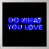 Was Sie LIEBE Blue Neon unterschreiben Poster (Vorne)