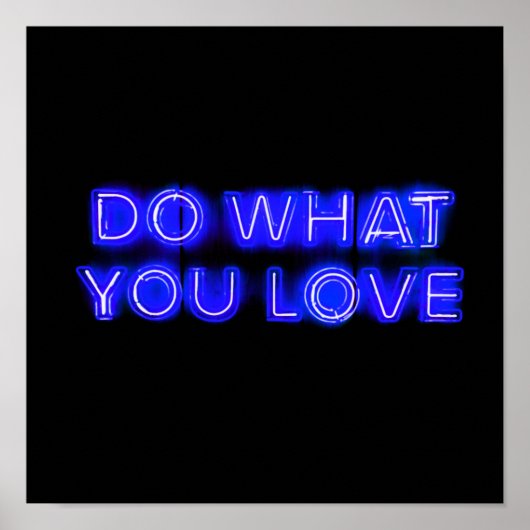 Was Sie LIEBE Blue Neon unterschreiben Poster (Vorne)