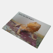 WAS SIE lustigen bärtigen Drachen WOLLEN Fußmatte (Schrägansicht)